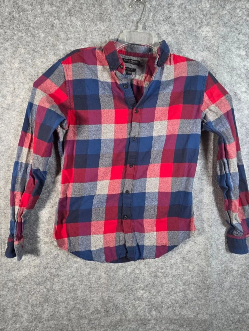 Banana Republic Luxe Flannel Shirt Men S Red Blue Plaid Old Money Preppy